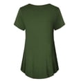 thumbnail image 2 of WAGUTH Women's Nursing Tops for Breastfeeding Double Layer Maternity Shirts Short Sleeve Crew Neck Pregnancy Outfits,Green,M, 2 of 6