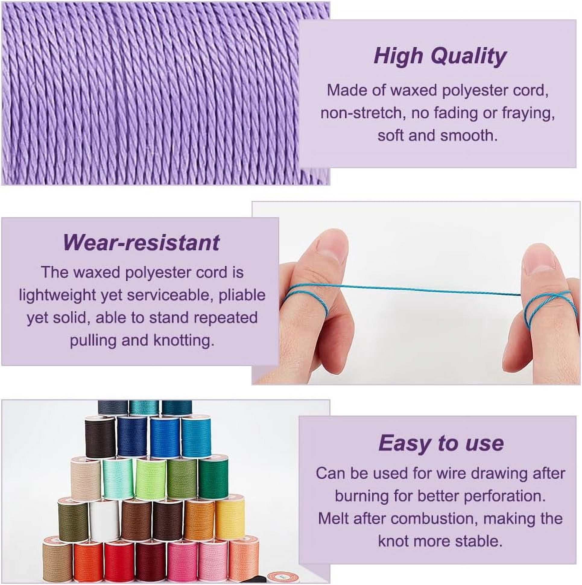 360 Yards/30 Rolls Waxed Polyester Cord 1mm Twisted Thread Sewing Waxed Stitching Thread Cord Wax String for Bracelet Making Necklaces Jewelry Making Macrame Sewing Supplies for DIY