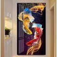 thumbnail image 1 of 70x120cm DIY 5D Pintura de Diamante Bordado de Punto de Cruz Kits de Pintura de Diamante Decoración de Sala de Estar Dormitorio Etiqueta de la Pared, Punto de Cruz con Doble Pez Koi en Alambre, 1 of 2