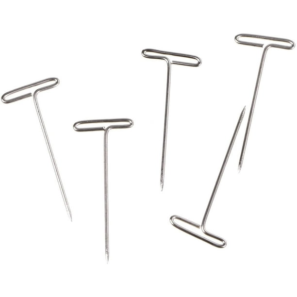 100pcs 1 Inch Nickel Plated Steel T-pins Silver T Shaped Pins