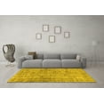 thumbnail image 3 of Ahgly Company Machine Washable Indoor Rectangle Abstract Yellow Modern Area Rugs, 5' x 7', 3 of 4