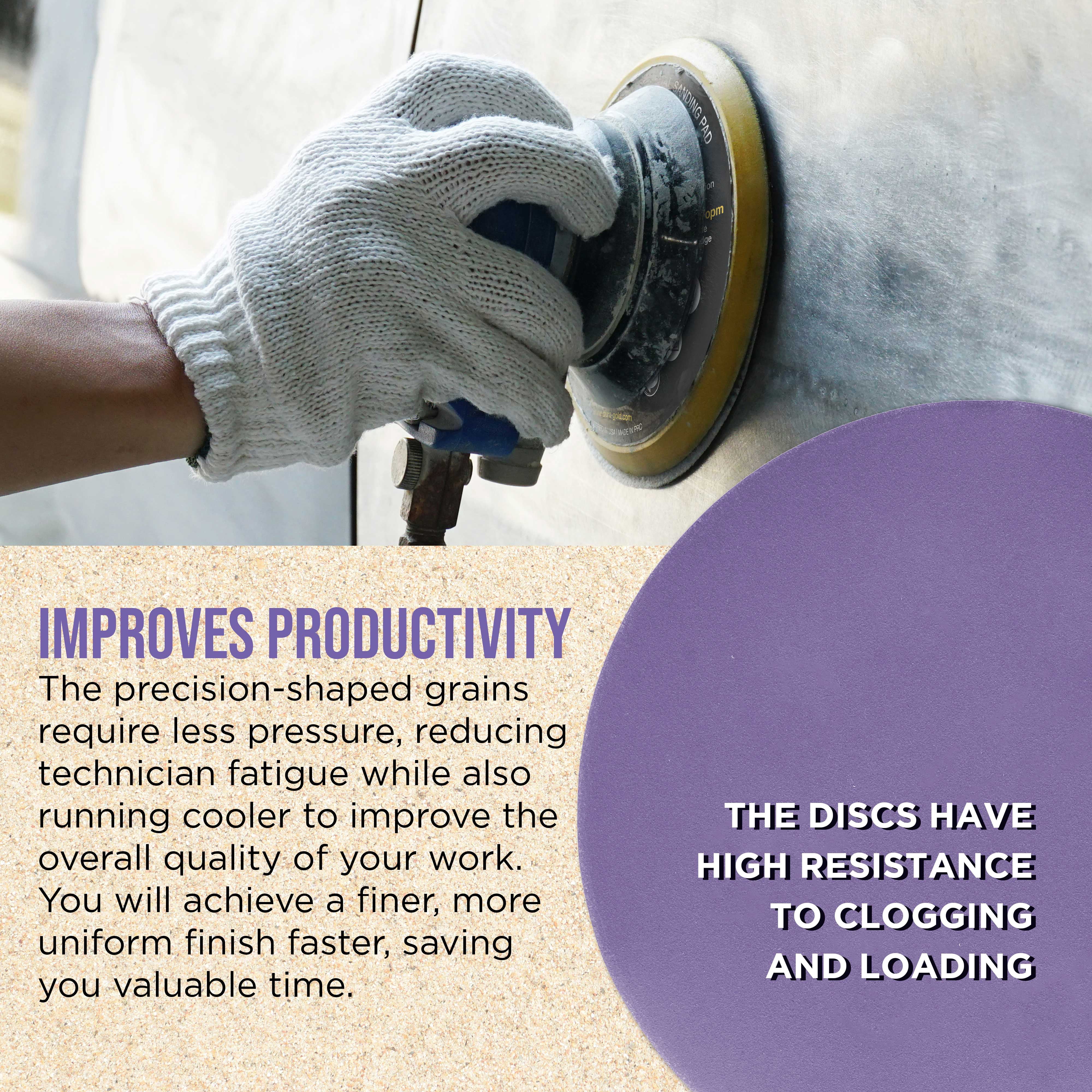 Dura-Gold Premium 600 Grit 6" Purple Film Ceramic Sanding Discs, Box of 50 - Hook & Loop Backing Sandpaper for DA & Random Orbital Sanders - Fast Sharp-Cut Abrasive, Sand Auto Paint, Woodworking