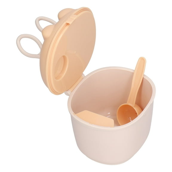 Portable Baby Milk Powder Box Bunny Ears Shaped Food Snack Storage Sealed PP Box With SpoonYellow