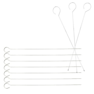 12 inch Barbecue Skewers, RUseeN Metal BBQ Sticks,10 Pack Stainless Steel Skewer, Kebob, kabob Sets for Grill Outings Cooking
