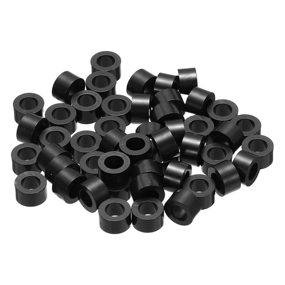Uxcell 120Pcs M8 ABS Spacers 3/16" ID x 1/4" OD x 0.16" l Plastic Round Spacer Washers Black Standoff Nut Unthreaded for M4 or 3/16 Inch Screws Bolts Electrical Outlet