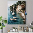 thumbnail image 4 of Sailboat Harbor Scene Wall Art Canvas Print，Living Room Bedroom Office Kitchen Hotel Lobby Wall Decor, 4 of 8