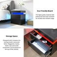 thumbnail image 6 of Hommpa Modern Bedside Table High Gloss Front 2 Drawers Nightstand Cabinet with LED for Bedroom Black, 6 of 10