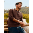 thumbnail image 2 of Olaglory Mens Sweaters Crewneck Waffle Pullover Sweater,  Casual Button Textured Knit Henley Sweaters for Men, 2 of 8
