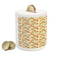 thumbnail image 2 of Floral Piggy Bank, Charming Blossom Garden Field Spring Branches Watercolor Art, Ceramic Coin Bank Money Box for Cash Saving, 3.6" X 3.2", Forest Green Vermilion, by Ambesonne, 2 of 4