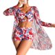 thumbnail image 3 of MKLEKYY Traje De Baño Mujer Natacion High Waist Bikinis 2024 Sexy 3 Piece Bikini Set Cover Up Swimsuit For Women Long Sleeve Push Up Swimwear Beach Wear Bathing Suit 891, 3 of 6