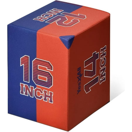 Yes4All 3-in-1 16"x14"x12" Soft Plyo Box Wooden Core, Foam for Jumping Exercise, Crossfit, Basketball Version