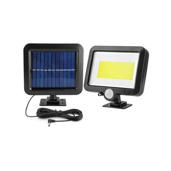 Solar Powered Wall Lights Outdoor 100 LED Beads Motion Sensor Lamp IP65 Waterproof Dusk To Dawn Sensor Light For Front Door Deck - Black