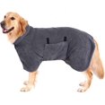 thumbnail image 1 of Bata de baño para perros de microfibra superabsorbente, toalla de baño para perros de secado rápido, bata de baño ajustable para perros (gris, m), 1 of 5