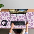 thumbnail image 4 of Long Mouse Pads for Desk,Pink and Purple Of Leopard Print Desk Mats on Top Of Desks, Desk Mouse Pad Extra Large with 3mm Non-Slip Base and Stitched Edge for Gaming,Office,Work,Home 47.3"x23.6", 4 of 6