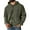 Army Green, variant on WTOBBY Men's Vintage Zipper Hooded Jacket, Long Sleeve Solid Color Pullover, Retro Washed Style Streetwear Coat with Stand Collar and Pockets,Army Green L