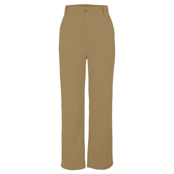 Women's Linen Pants Wide Leg Workwear Casual And Casual Business Pants With Pockets