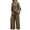 Brown, variant on Karight Womens 2 Piece Outfits Summer Cotton Linen Set Casual Long Sleeve Button down Shirts and Pants Suits with Pockets