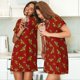 thumbnail image 4 of Fotbe Hohey Bee Golden Bata de Dormir para Mujer con Estampado, Camisón de Algodón de Manga Corta, Ropa de Dormir Casual, 4 of 6
