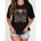 thumbnail image 1 of Women'S T-shirt, 'Sun With Eyes Closed Flower Square' Print, Retro Minimalist Fashion, Round Neck, Casual And Comfortable, Sporty Short-sleeved T-shirt, 1 of 6
