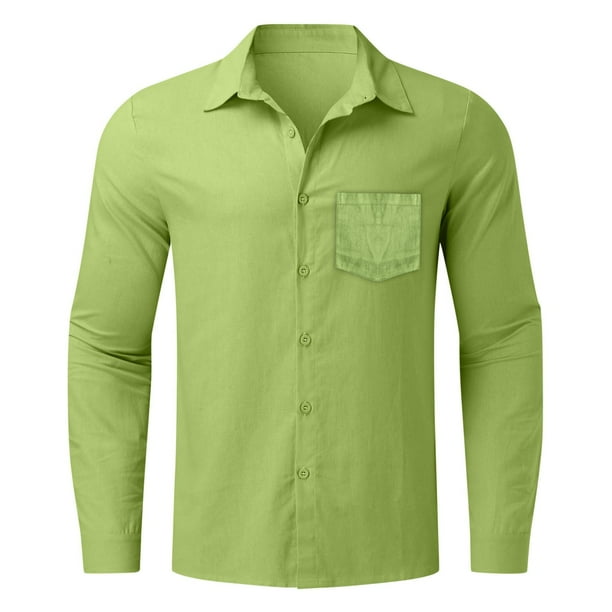 Caqnni Mens Solid Oxford Shirt Long Sleeve Button Down Shirts Dress Shirts  with Pocket Beach Wedding Shirts (Mint Green,L) - Walmart Business Supplies