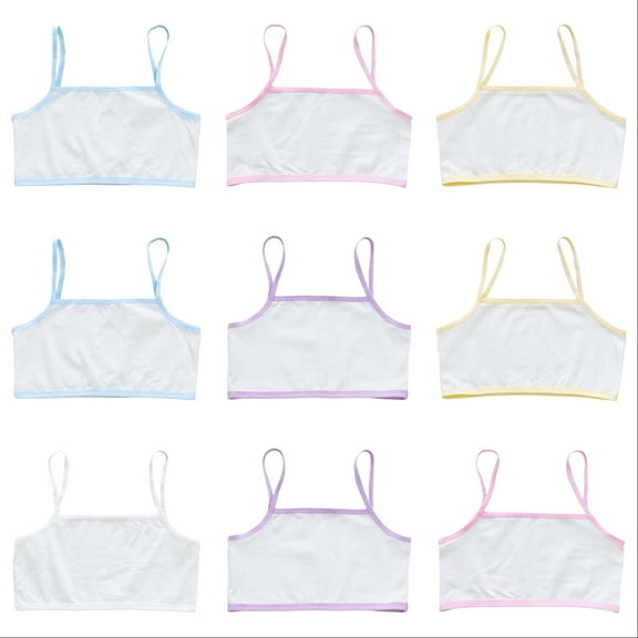 Girls Seamless Training Bra Cami Training Bra Stretch Performance Seamless Bra 10 Pack, 10-11 years