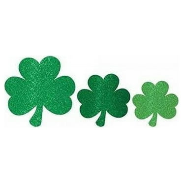 Shamrocks St. Patrick's Day Theme Holiday Party Decoration Mini Glitter Cutouts