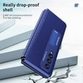 thumbnail image 6 of ELEHOLD for Samsung Galaxy Z Fold 3 Rugged Case, Hard PC＋Soft TPU Screen Protector Invisible Kickstand Hidden Bracket Anti-Scratch Shookproof Folding Case for ZFold 3 2021 7.6 inch, Blue, 6 of 6