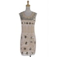 thumbnail image 2 of Womens Beige Art Deco Gatsby Sequin Flower Leaves Sleeveless Dress, 2 of 4