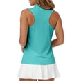 thumbnail image 6 of Hearthz Women's Sleeveless Golf Polo Shirts Quarter Zip Collared Womens Shirts Casual Quick Dry Workout Tennis Polo Women Shirt, 6 of 8