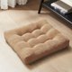 thumbnail image 1 of Almohada de suelo de meditación, almohadas grandes cuadradas para asientos para adultos, cojín de suelo de pana copetudo para sala de estar, tatami, café, marrón, 22x22 pulgadas, 1 unidad (paquete de, 1 of 1