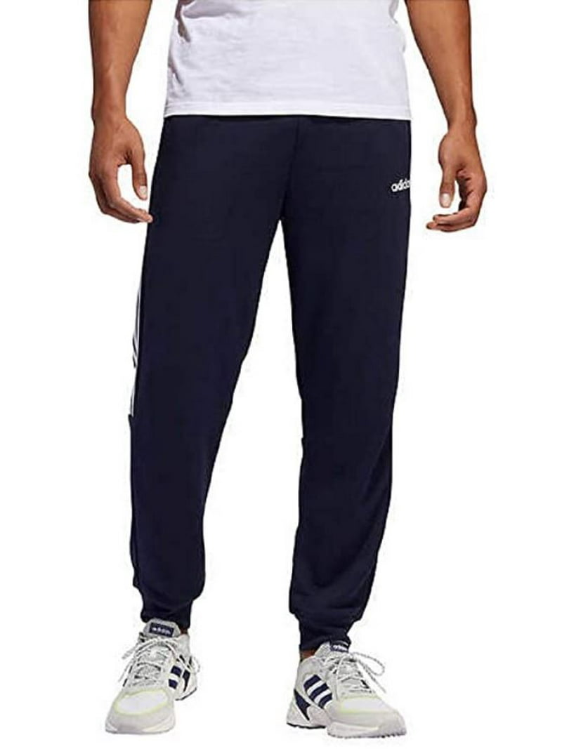 Adidas Men's French Terry 3 Stripe Jogger Sweat Pants, Navy, Medium - NEW Walmart.com