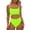 Green, variant on Riforla One-Piece Swimsuit Neck Cut Out Front Lace up Back High Cut Monokini Solid Color Bathing Suits for Women Red XL