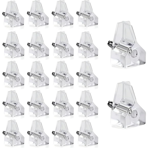 shiyou-22pcs Clear Shelf Pegs, 5mm Plastic Shelf Pins Small Shelf Support Pins, Cabinet Shelf Clips for Cabinets Bookcase Shelves Cupboard
