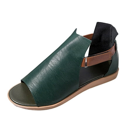 

Womens Fashion Casual Retro Vintage Solid Colors Peep Toe Sandals Flat Shoes Summer Open Toe Slide Sandals Comfortable Flats Flip-Flops Sandal Casual Platforms Wedge Sandals Heeled Sandals A10060