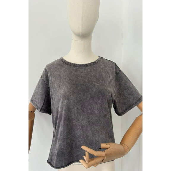 Belong to Young Junior T-shirt Classic Retro 100% Cotton Lady's Fashion Tee (Black,S)