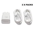 thumbnail image 1 of Samsung Galaxy 2 x Adaptive Fast Charging Wall Charger + 4 x Long Samsung Micro Usb Charging Cable, 1 of 1