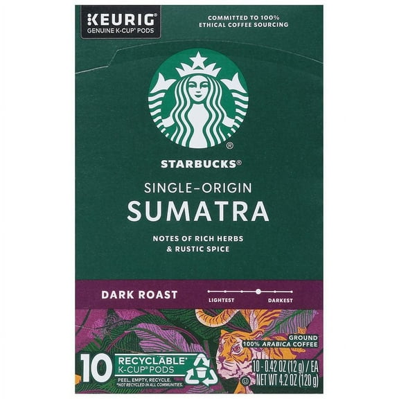Starbucks K-Cups Sumatra Dark0.42oz x 10 pack Pack of 2