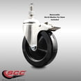 thumbnail image 2 of 5 Inch 316SS Soft Rubber Wheel Swivel ½ Inch Stem Caster Total Lock Brake SCC, 2 of 2