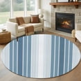 thumbnail image 2 of Blue Ombre Stripe Large Area Rugs for Bedroom Living Room, Soft Non Slip Carpet Bedside Rug, Farmhouse Simple Striped Round Floor Cover Kitchen Accent Rug 7' for Dining Room/Office, 2 of 9