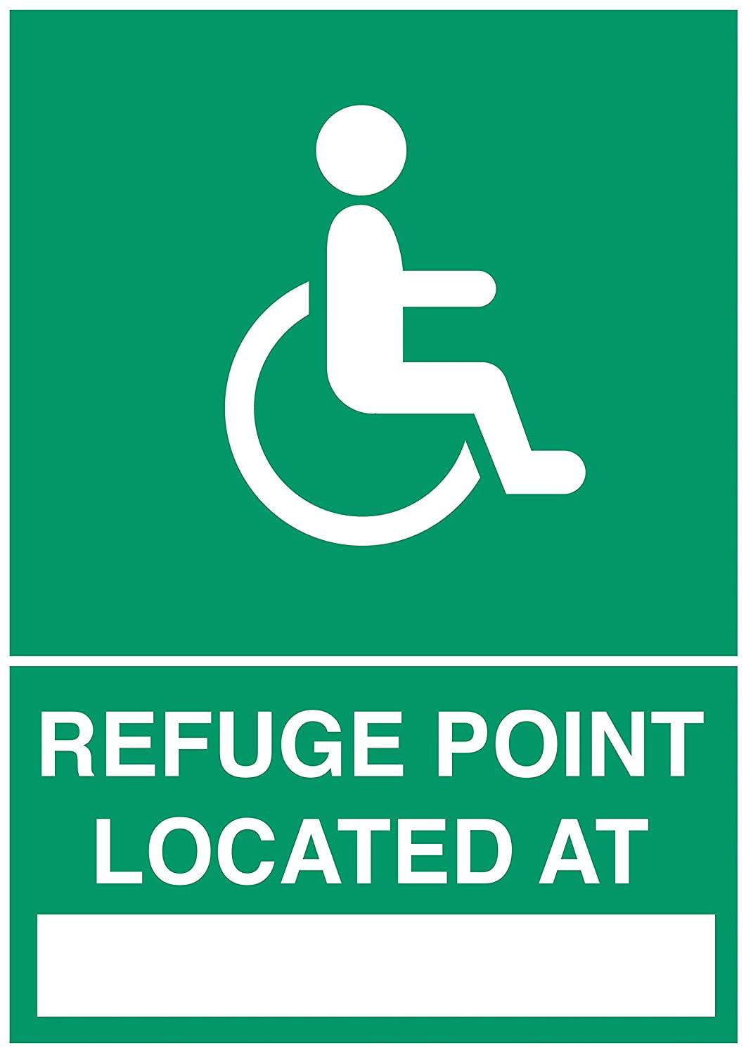 SAFETY SIGN Emergency Refuge Point Adhesive Waterproof Vinyl Sticker Quality 