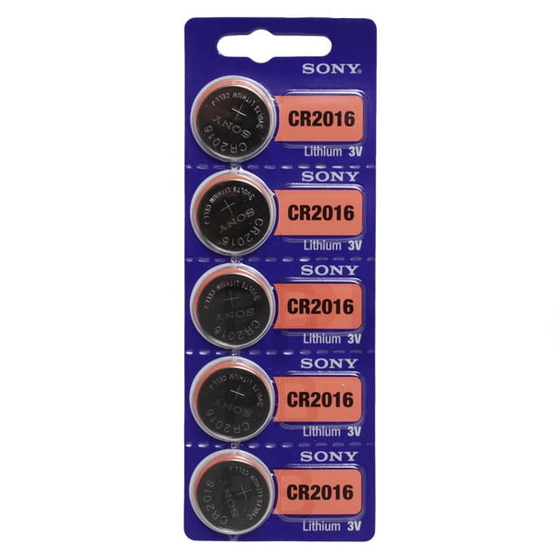 5-Pack Sony CR2016 3V Lithium Batteries – Murata, Expiration 2033, Coin Cell
