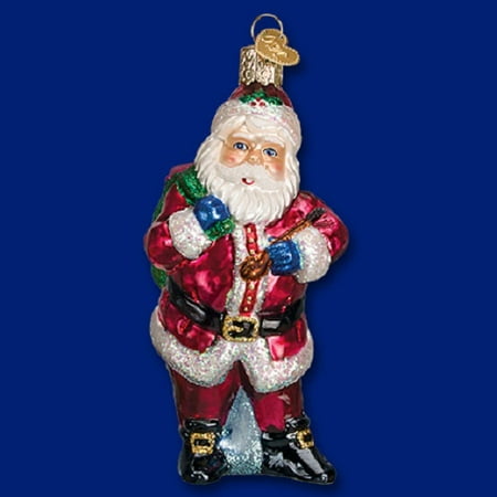 Jolly Old Santa - Old World Christmas Jolly Old Elf Santa Glass Tree Ornament FREE BOX 40282 New