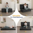 thumbnail image 3 of BYBYME 6 Inch Tri-Fold Mattress,Chenille Folding Mattress Made of Whole Block of Foam,Memory Foam Mattress Topper,Great for Sleeping,Camping,DGrey,Full, 3 of 9