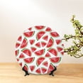 thumbnail image 6 of Wukai Hand Drawn Watermelon Print Decorative Plate for Display,Bone China Decorative Plate, Ceramic Dinner Plate with Stand, Vertical Ceramic Plate-8in, 6 of 6