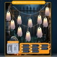 thumbnail image 2 of 10 Packs Halloween Ghost String Light Decor, Spooky Lighting Ghost with 8 Modes, LED String Light Halloween Decor for Indoor Outdoor Party (Remote Control), 2 of 10