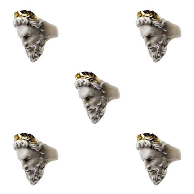 Anillo de cabeza sweethay hombre viejo estilo Vintage concha dorada