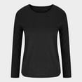 thumbnail image 4 of Tauxra Women's 3/4 Sleeve Round Neck Top, Casual Loose Blouse, Solid Color Everyday Wear T-Shirt for Outwear, 4 of 7