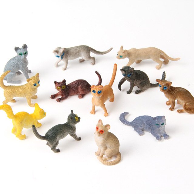12pcs/Lot Cat Colorful Creative Landscaping Doll Miniature Garden Miniatures Figurine Home Decor5 He Qiyong unisex