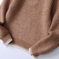 thumbnail image 5 of Povozer Boys and Toddlers' Quarter-Zip Cable-Knit Relaxed-Fit Sweater(Coffee,8-9 Years), 5 of 5
