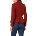 thumbnail image 3 of INSPIRE CHIC Women's Elegant Double Breasted Notched Lapel Long Sleeve Peplum Blazer, 3 of 5